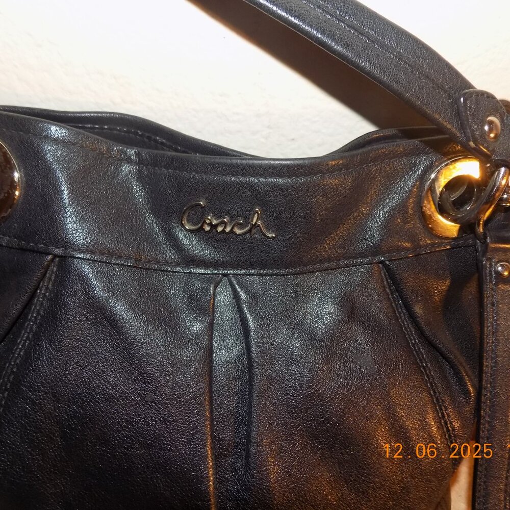 Coach Black Soft Leather Ashley Hippie Bag. - Picture 2 of 5